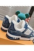 Женские кожаные кроссовки Louis Vuitton Trainer Monogram - White / Blue