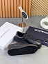 Кожаные кроссовки Emporio Armani чёрного цвета