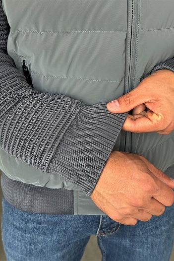 Куртка с вязаными рукавами Prada Linea Rossa - Grey   