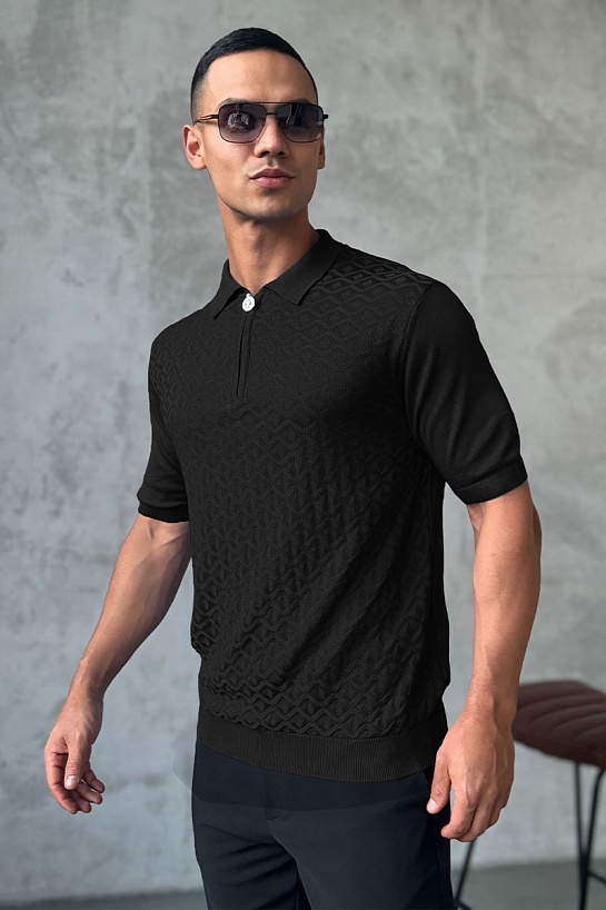 Мужское поло Stefano Ricci чёрного цвета