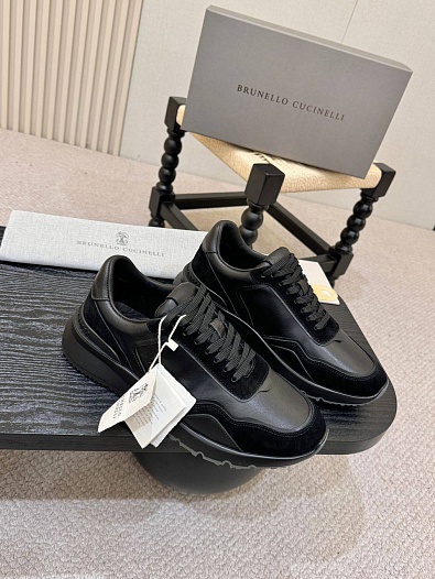 Мужские кожаные кроссовки Brunello Cucinelli   
