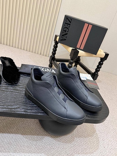 Кроссовки с мехом Ermenegildo Zegna Triple Stitch high-top   