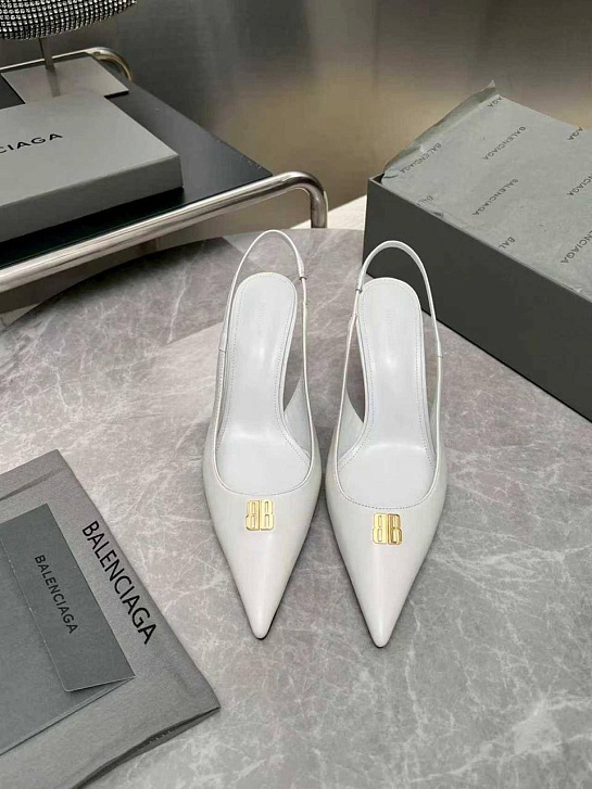 Женские кожаные туфли на каблуке Balenciaga premium