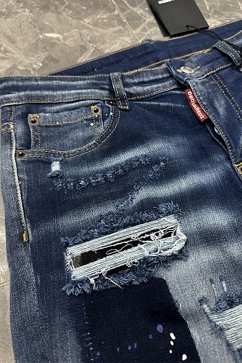 Синие джинсовые шорты Dsquared2   