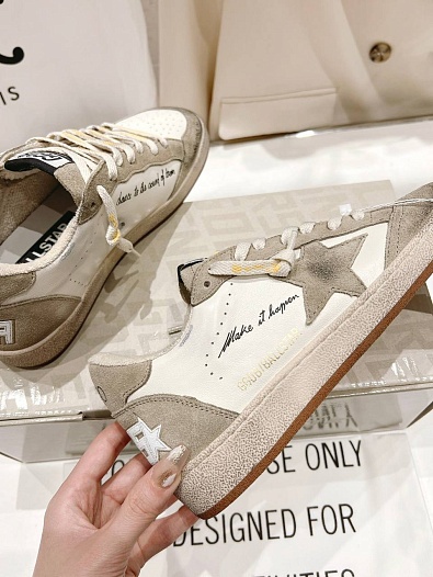 Женские кожаные кроссовки Golden Goose Ball Star premium   