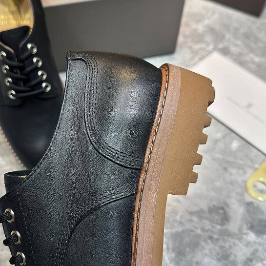 Кожаные ботинки Brunello Cucinelli чёрного цвета