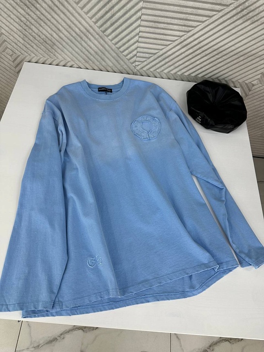 Женский лонгслив голубого цвета Chrome Hearts