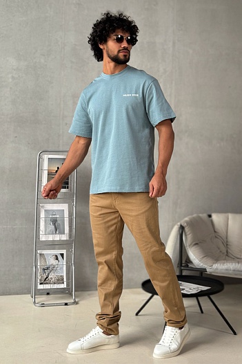 Мужская синяя футболка Golden Goose   