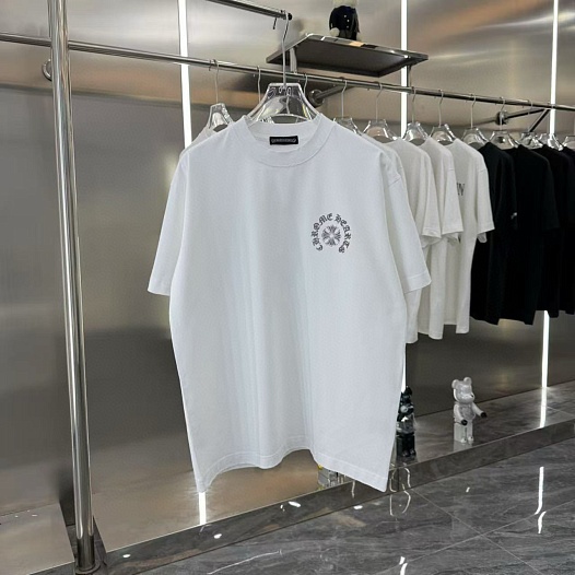 Белая оверсайз футболка Chrome Hearts Premium   