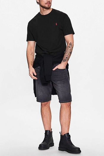 Чёрная футболка Polo Ralph Lauren basic   