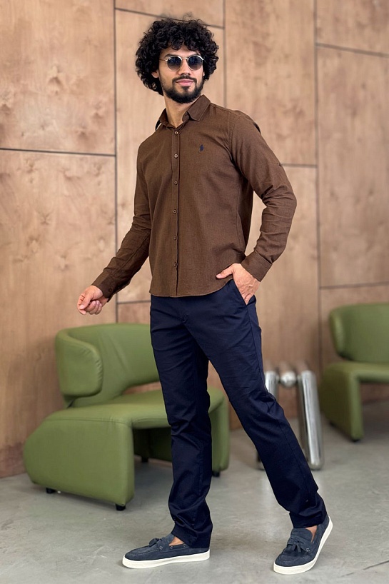 Мужская рубашка Роlо Ralрh Lаurеn коричневого цвета