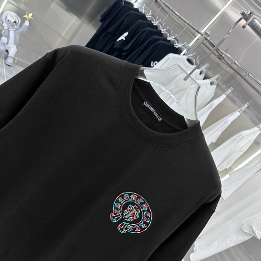 Чёрная оверсайз футболка Chrome Hearts Premium   