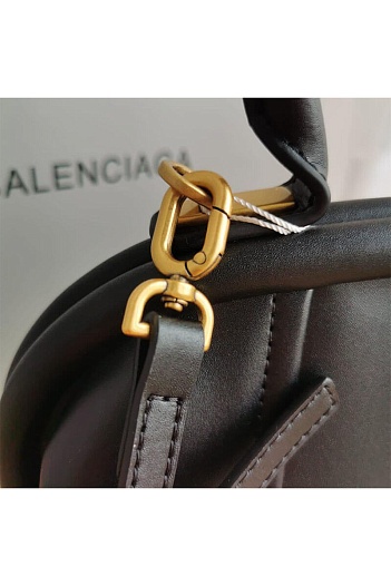 Кожаная сумка Balenciaga Frame S 29x18 см Black / Gold   