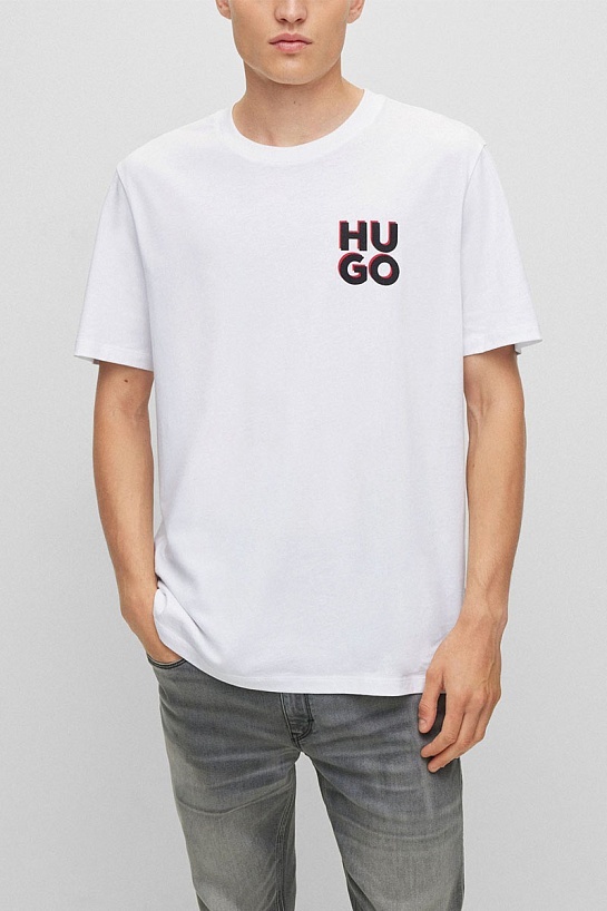 Мужская белая футболка Hugo Boss Dimento