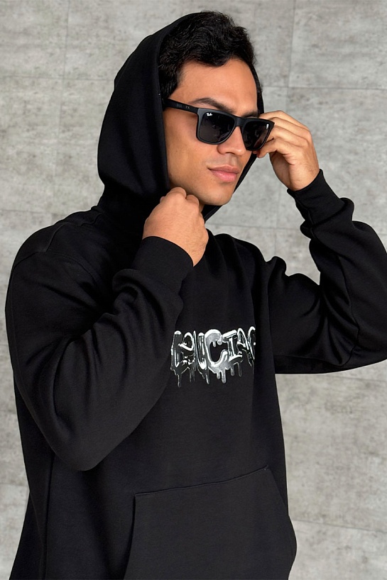 Худи чёрного цвета Balenciaga Slime logo-print