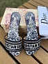 Женские шлепанцы Dior Dway Slide Embroidered Cotton