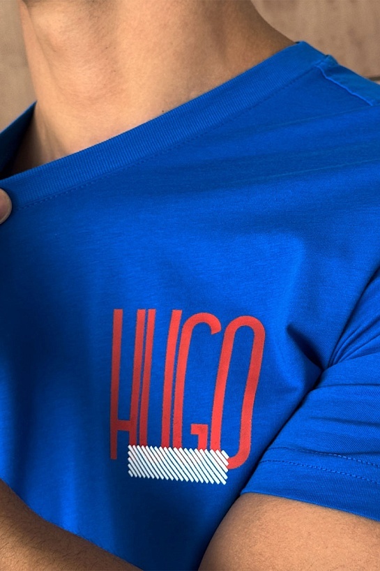 Мужская синяя футболка Hugo Boss