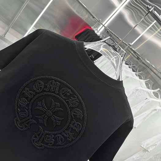 Чёрная оверсайз футболка Chrome Hearts Premium   
