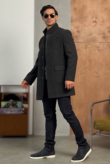 Мужское пальто серого цвета Loro Piana   