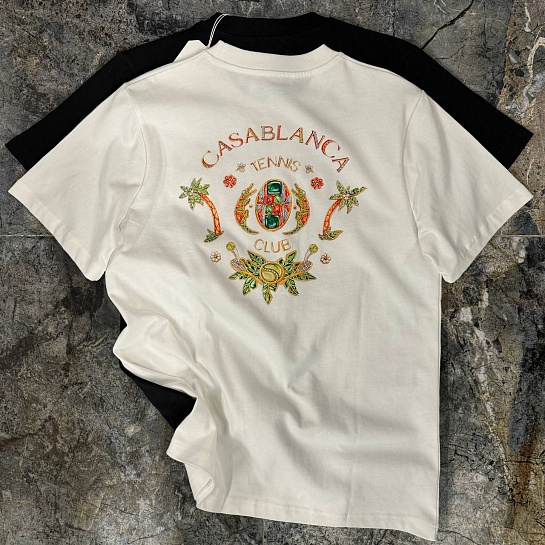 Белая футболка Casablanca Joyaux D'Afrique Tennis Club