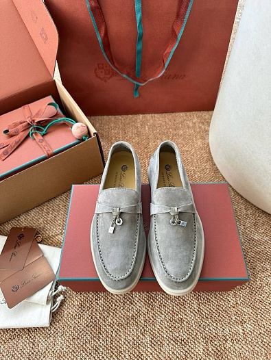 Женские замшевые лоферы Loro Piana Summer Charms Walk premium   