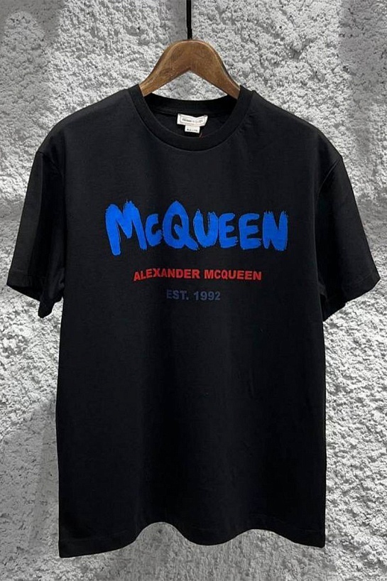 Чёрная оверсайз футболка Alexander McQueen est.1992