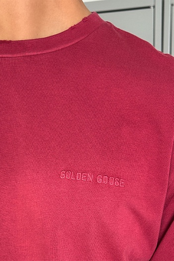 Мужская красная футболка Golden Goose   
