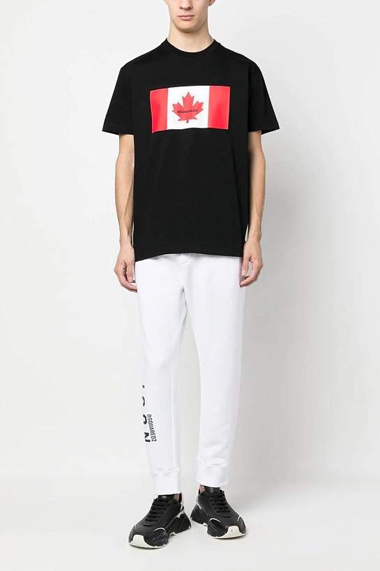 Футболка чёрного цвета Dsquared2 Flag of Canada