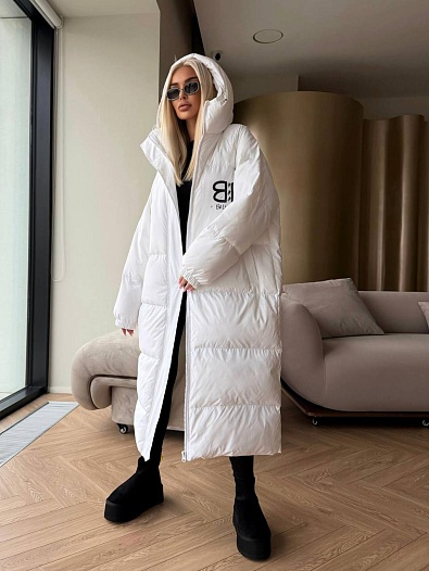 Женская пуховая куртка Balenciaga Premium - White   