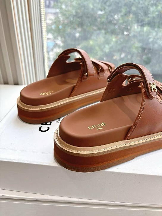 Женские шлёпанцы Celine Premium - Brown