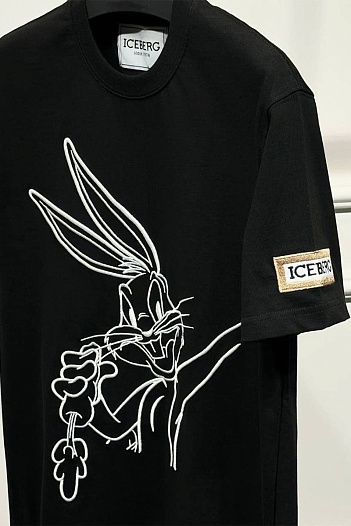 Мужская чёрная футболка Iceberg x Looney Tunes   