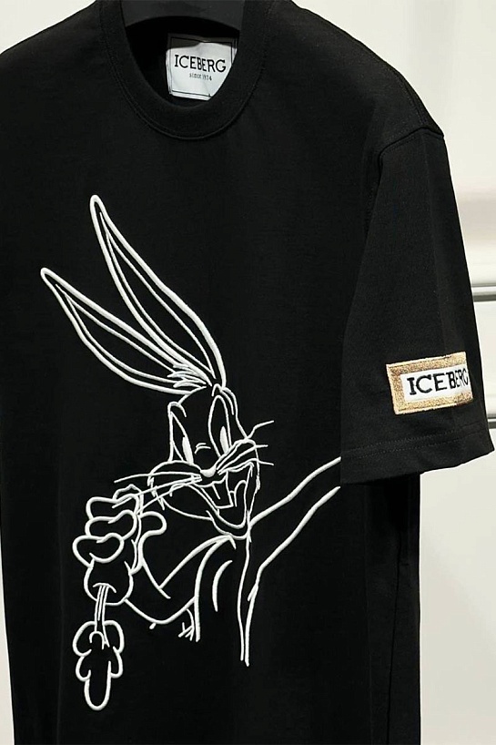 Мужская чёрная футболка Iceberg x Looney Tunes