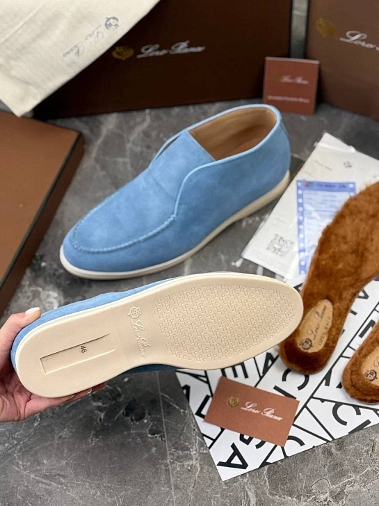 Мужские лоферы с меховой стелькой Loro Piana
