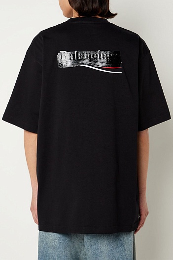 Оверсайз футболка чёрного цвета Balenciaga Gaffer   