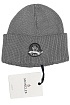 Брендовая шапка Moncler серого цвета