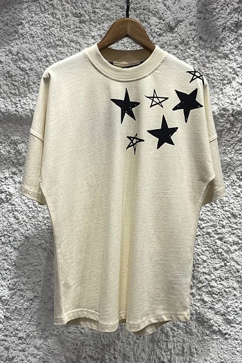 Оверсайз футболка Palm Angels Shooting Star - Beige   
