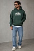 Зелёное худи Balenciaga Paris logo-embroidered