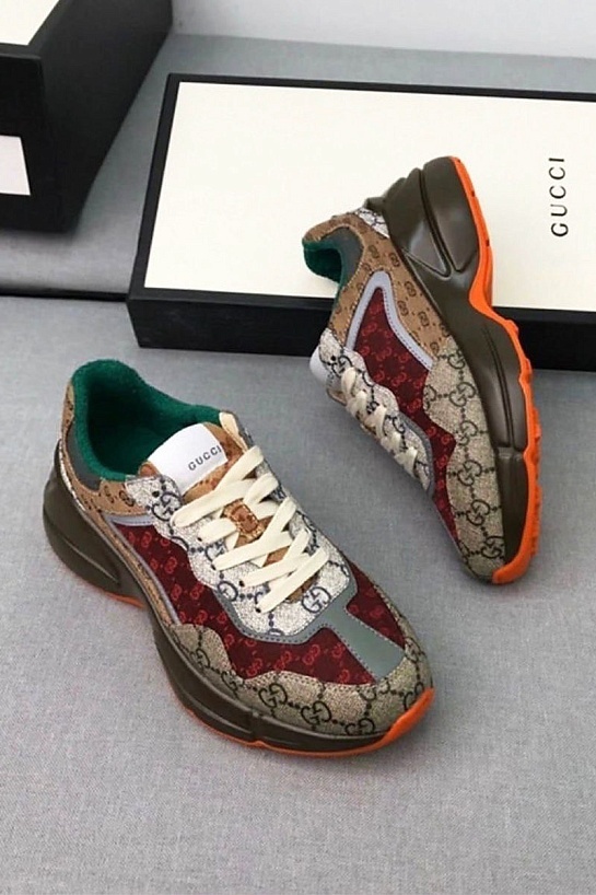 Мужские кроссовки Gucci Rhyton - Brick Red
