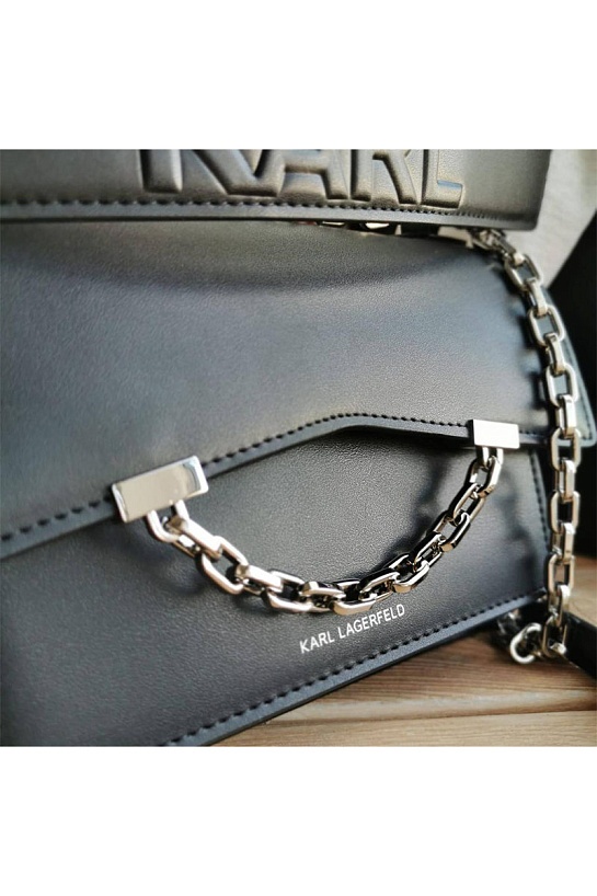 Кожаная сумка-сетчел Karl Lagerfeld Seven 21x15 см