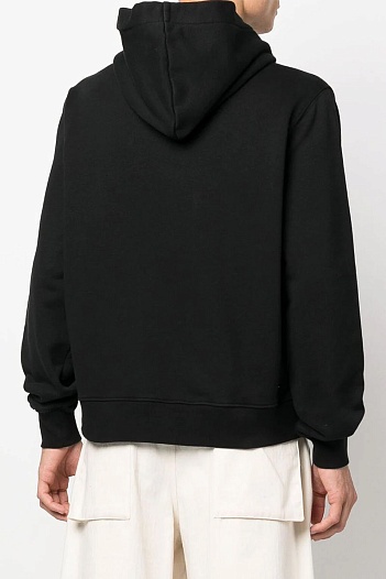 Чёрное оверсайз худи Amiri camo embroidered logo   