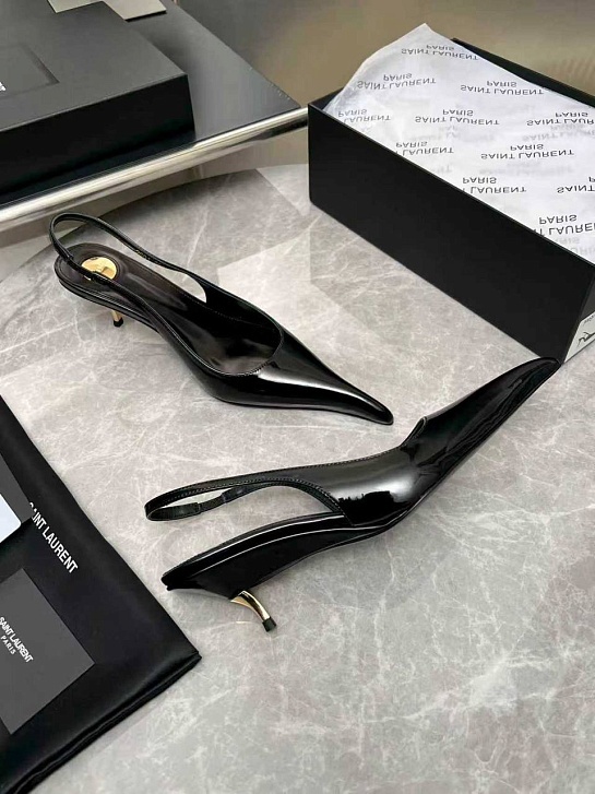 Женские кожаные туфли на каблуке Yves Saint Laurent premium