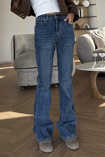 Синие женские джинсы клёш  Loro Piana premium   