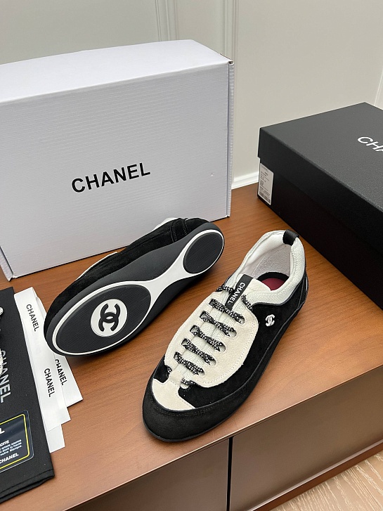 Женские замшевые кроссовки Chanel premium