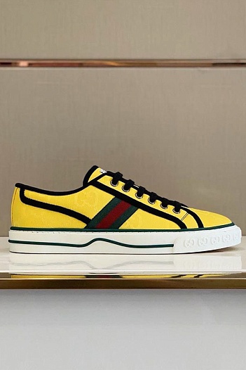 Мужские желтые кроссовки Gucci GG Monogram   