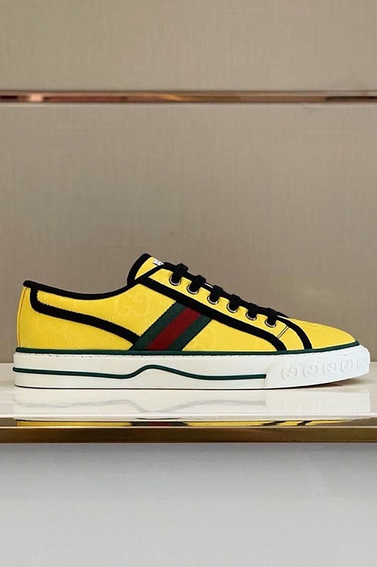 Мужские желтые кроссовки Gucci GG Monogram