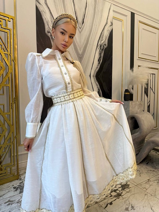 Женский белый костюм двойка Zimmermann