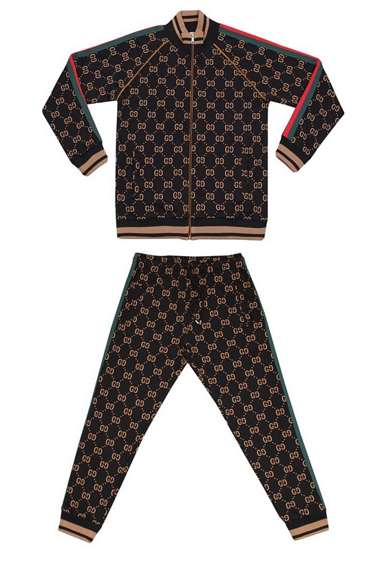 Чёрные спортивные штаны Gucci GG monogram