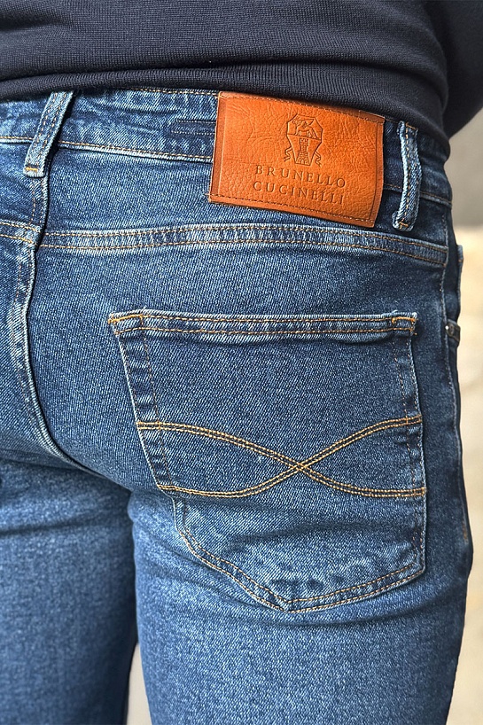 Мужские синие джинсы Brunello Cucinelli
