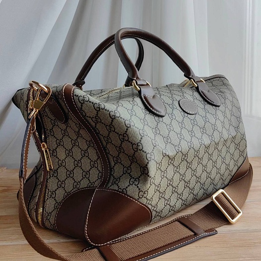 Дорожная сумка Gucci Interlocking G Duffle Bag in Beige 40x25 см   