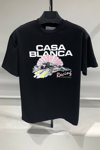 Чёрная оверсайз футболка Casablanca graphic-print   